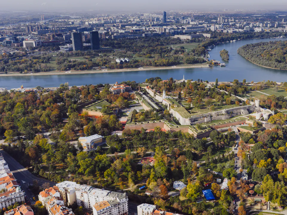 Калемегдан и Дунай с высоты